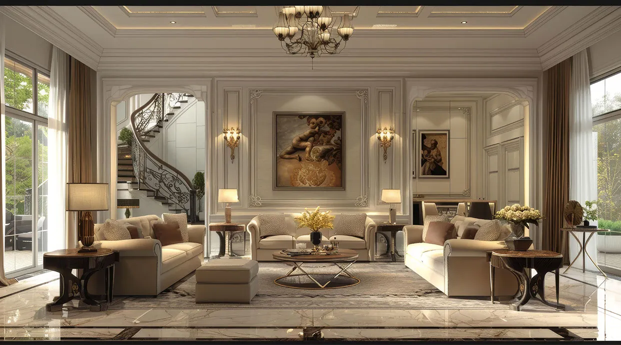 A spacious and modern living room in a boutique apartment at BHADRA LANDMARK 31, BasavanaGudi, Bengaluru.